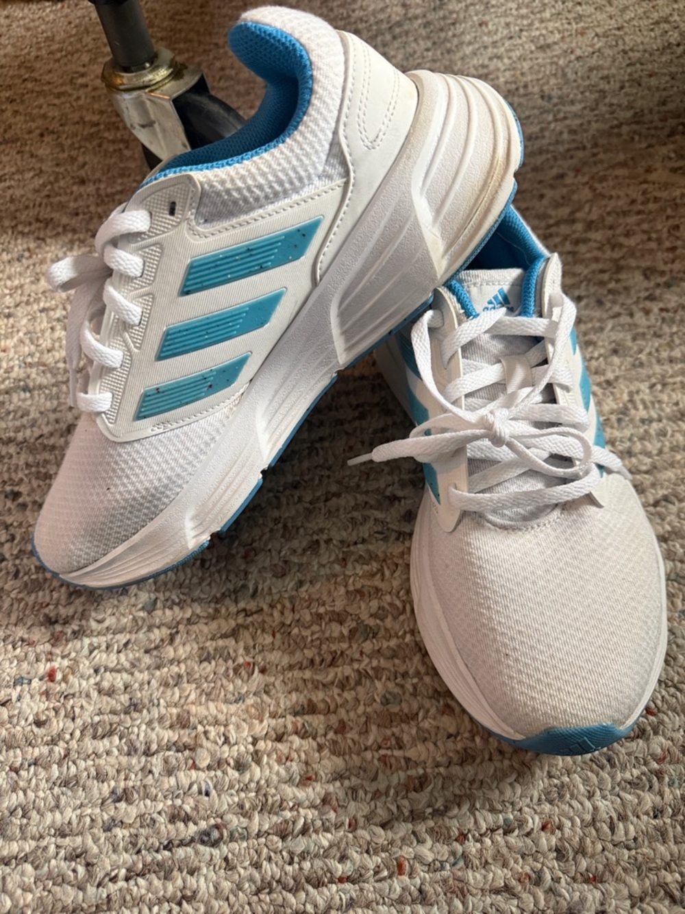 adidas White Sneaker with Teal Lining